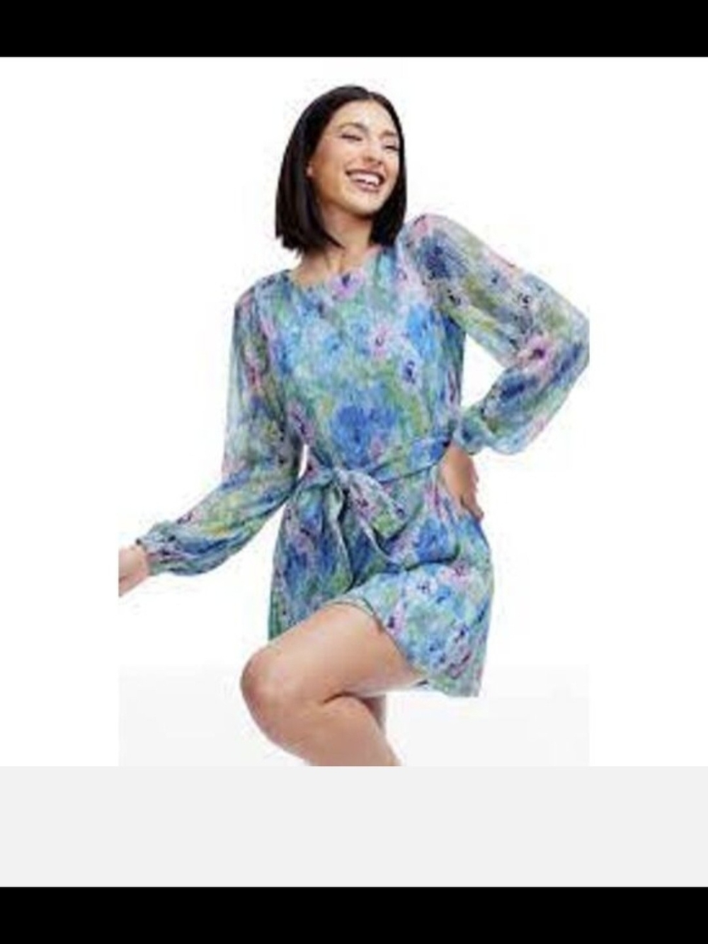 Dress the Population Light Blue Dress with Iridescent Multicolor Trim